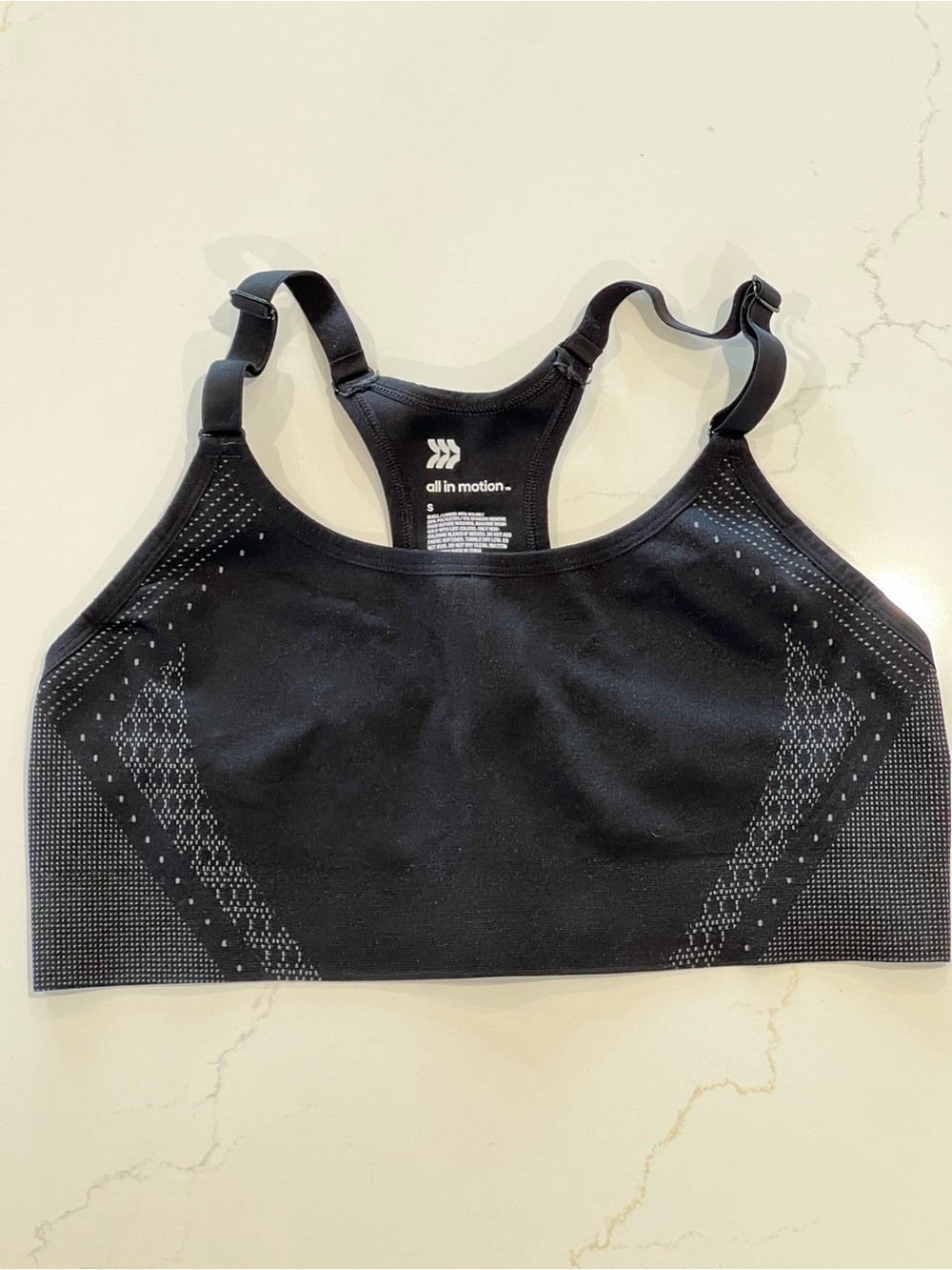 all in motion Black Seamless High Support Racerback Sports Bra